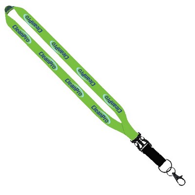 3/4" Dye-Sublimated Lanyard w/ Slide Buckle Release, Split-Ring & Lobster C