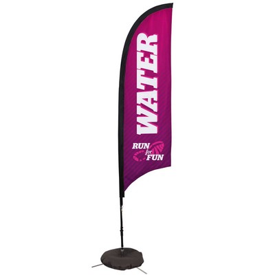 7' Premium Razor Sail Sign Flag, 1-Sided, Scissor Base