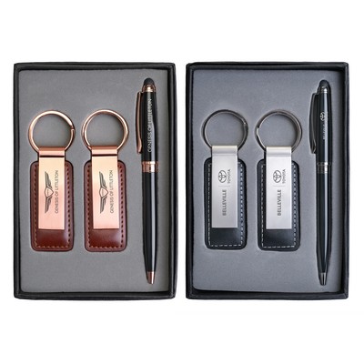 Pen & Black Copper Keychain Gift Set