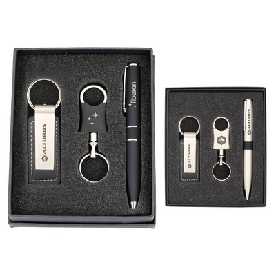 Metal Pen & Keychains Set