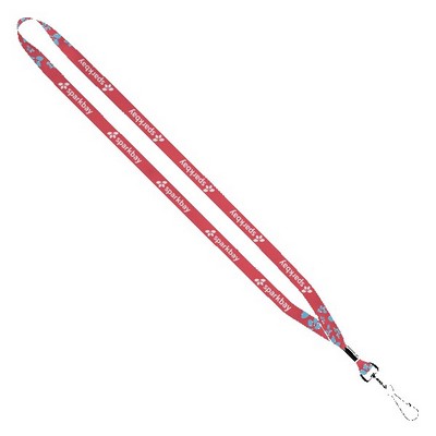1/2" Dye-Sublimated Lanyard with Metal Crimp and Swivel Snap Hook